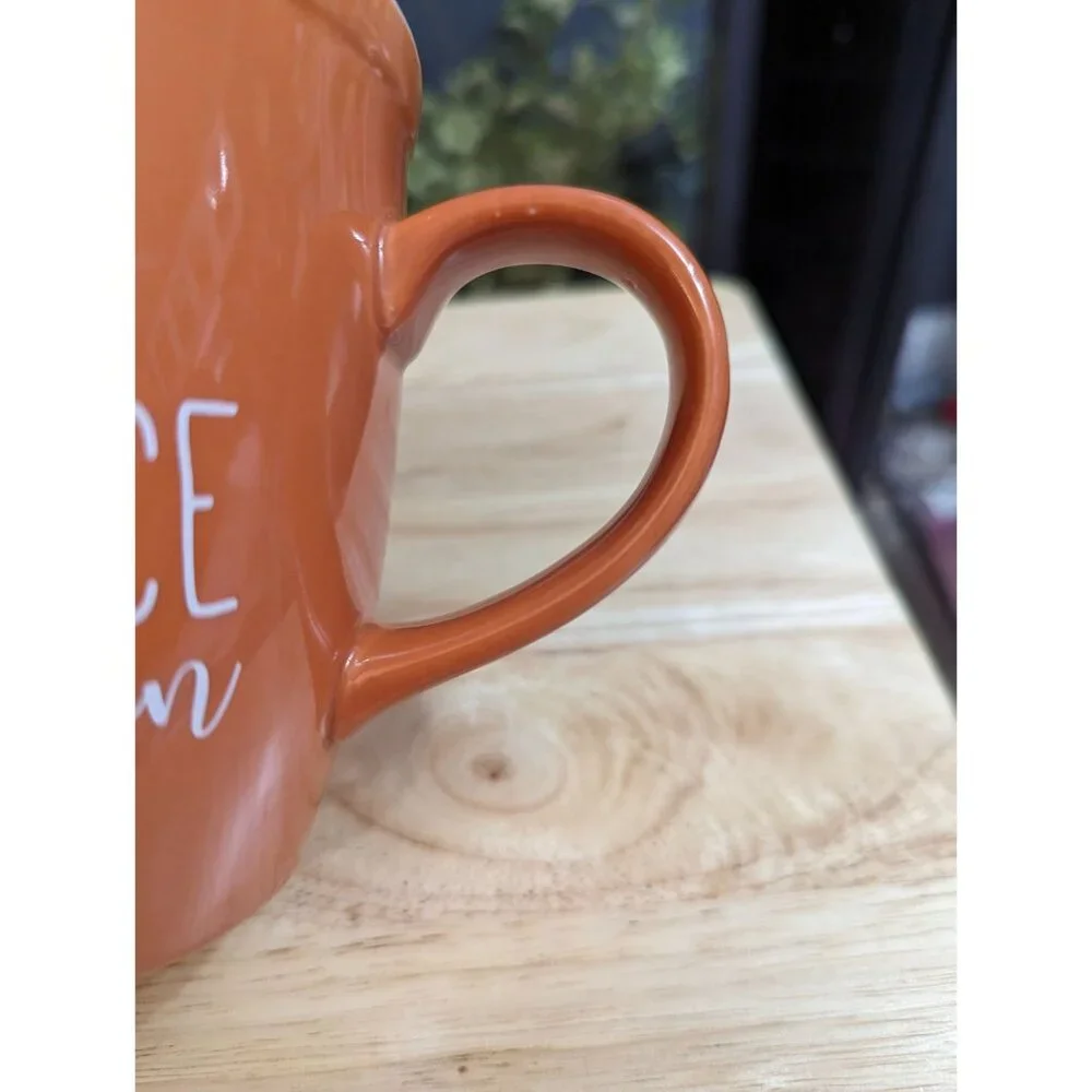 Collins‎ Fresh + Org brand large mug 4 inch orange Happy Pumpkin Spice Season